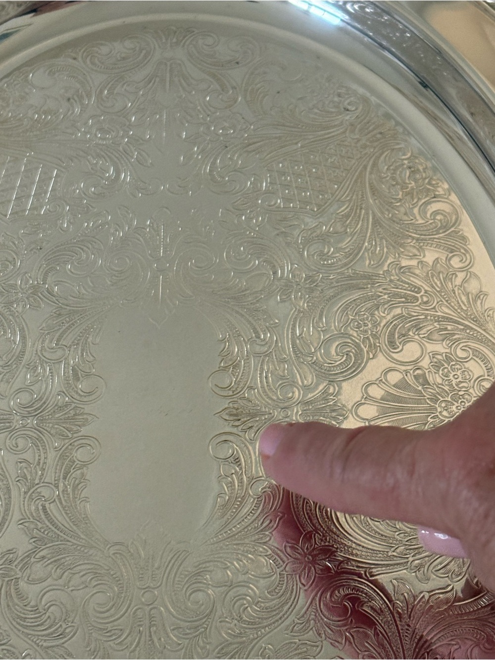 VNTG Silver Tray Serving Platter - F.B. Rogers 16” Silver Plated - Picture 13 of 13